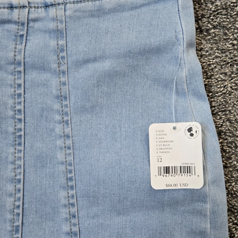 Free People Layla Zip Denim Mini Skirt NWT size 12 - Picture 4 of 10